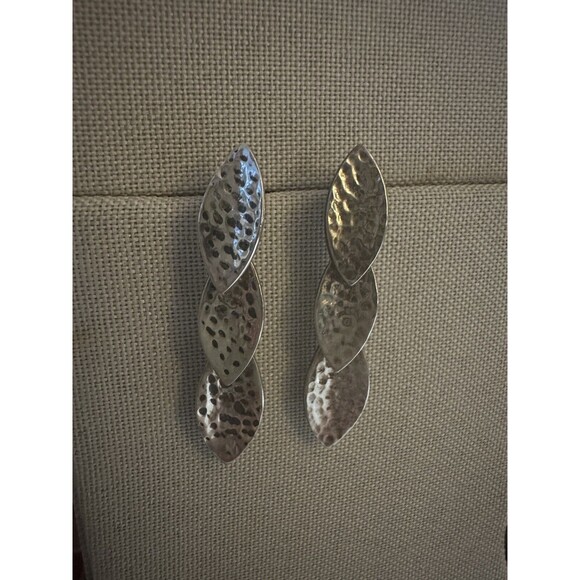 Mexican 925 Sterling Silver Teardrops Earrings - Picture 1 of 3